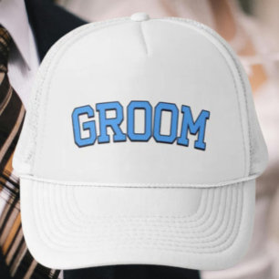 GROOM - Blue Uni Schriftart Wedding & Bachelor Truckerkappe