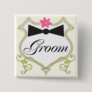 Groom Bow Krawatte Hochzeit Abzeichen Button