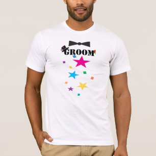 Groom Bowtie Plum Stars Rose Top Hat T-shirts