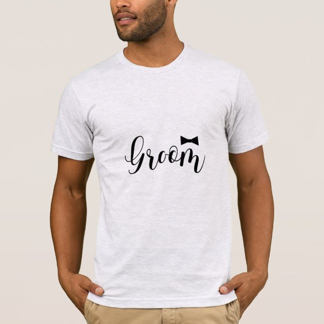 Groom Bowtie Wedding Bachelor T-Shirt (Vorderseite)