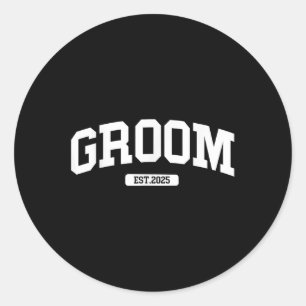 Groom Bride 2025 Just Married Couples Verlobung W Runder Aufkleber