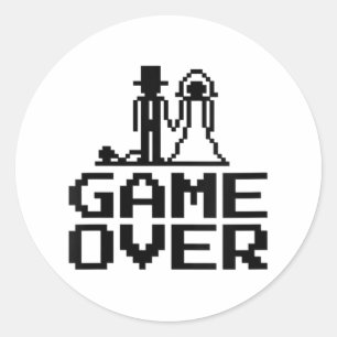 Groom Bride Bachelor Parterspiel über Nerd Runder Aufkleber