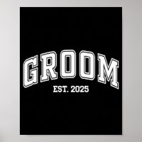Groom Bride Est. 2025 Retro Just Married Couples W