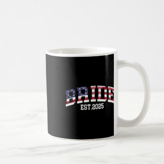 Groom Bride Est. 2025 US-Flagge nur verheiratet Pa Kaffeetasse