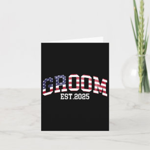 Groom Bride Est. 2025 US-Flagge nur verheiratet Pa Karte