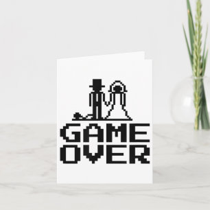 Groom Bride Game Over Stag Party Wedding _1 Karte