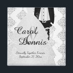 Groom & Bride Keepake Magnet<br><div class="desc">Hochzeitstag Gefälligkeitsmagnete. Ein Hochzeitstag Keepake von der Braut und der Gräuel bereit, um zu personalisieren. ✔ Hinweis: Nicht alle Vorlagenbereiche müssen geändert werden. 📌 Wenn Sie weitere Anpassungen benötigen, klicken Sie bitte auf den Button "Weitere Anpassungen vornehmen" oder "Design anpassen oder bearbeiten" und verwenden Sie unser Designwerkzeug, um die Größe,...</div>