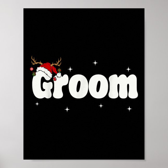 Groom Bride Santa Couples Weihnachtsausstellungen  Poster (Vorne)
