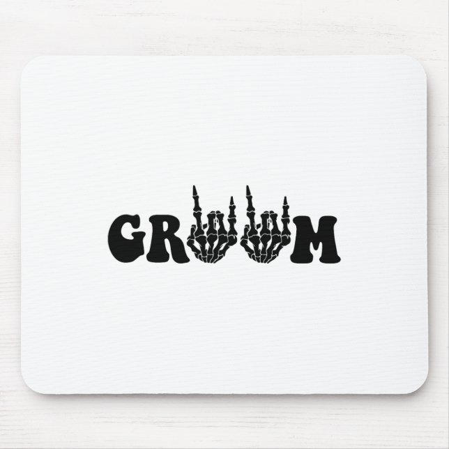 Groom Bride Skeleton Gothic Halloween Wedding Bach Mousepad (Vorne)