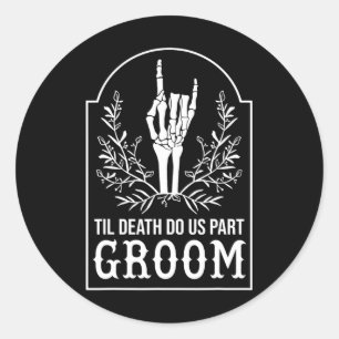 Groom Bride Skeleton Hand Paare Matching Wedding Runder Aufkleber