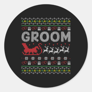 Groom Bridge Weihnachten Weihnachten Weihnachten U Runder Aufkleber
