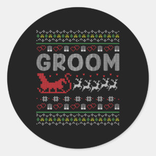 Groom Bridge Weihnachten Weihnachten Weihnachten U Runder Aufkleber