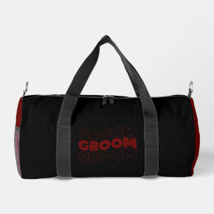 GROOM Burgundy White Duffle Bag