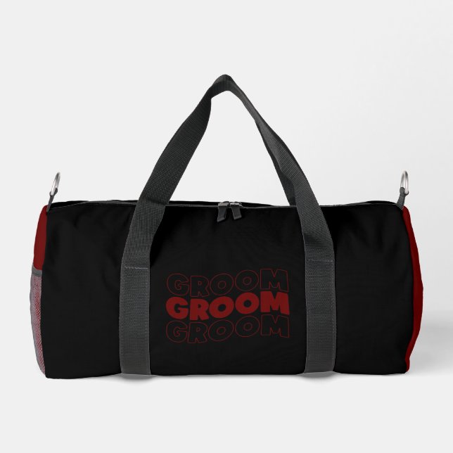 GROOM Burgundy White Duffle Bag (Rückseite)