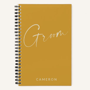 Groom   Chic Minimalistisch Gelb Personalisiert Notizbuch