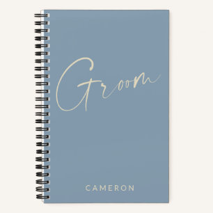 Groom   Chic Minimalistisch Personalisiert Dusty B Notizbuch