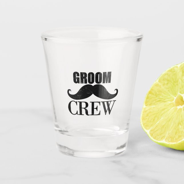 Groom Crew Bachelor Party Hochzeit Schwarzes Gesch Schnapsglas (Vorderseite)