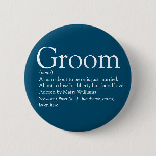 Groom Definition, Stag Bachelor Party, Wedding Button