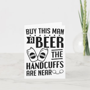 Groom die Handschellen sind nahe Bachelor Party Karte