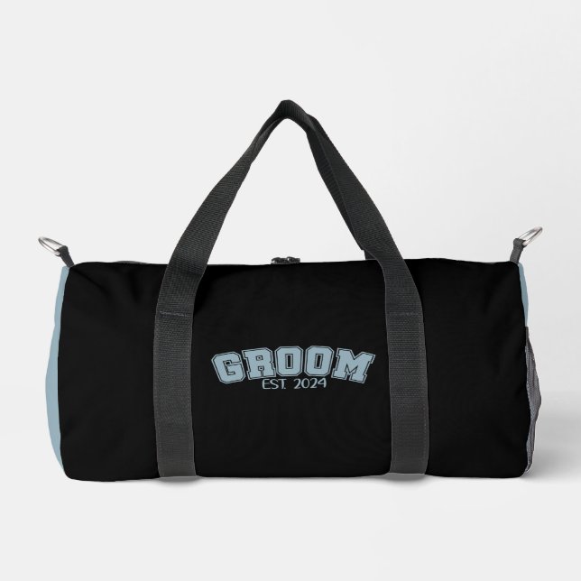 GROOM Dusty Blue White Duffle Bag (Vorderseite)