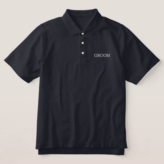Groom Embroidered Polo Shirt (Design Vorderseite)