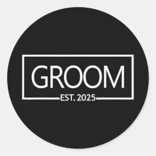 Groom Est. 2025 Runder Aufkleber