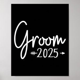 Groom Est 2025 Verheiratete Hochzeitsreise Verlobu Poster