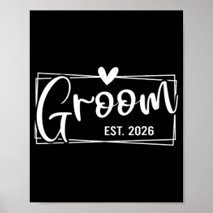 Groom Est. 2026 Ehemann Just Married Wedding Engag Poster