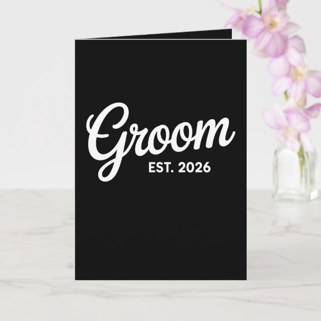 Groom Est 2026 Matching Getting Ready Wedding Karte (Orchidee)