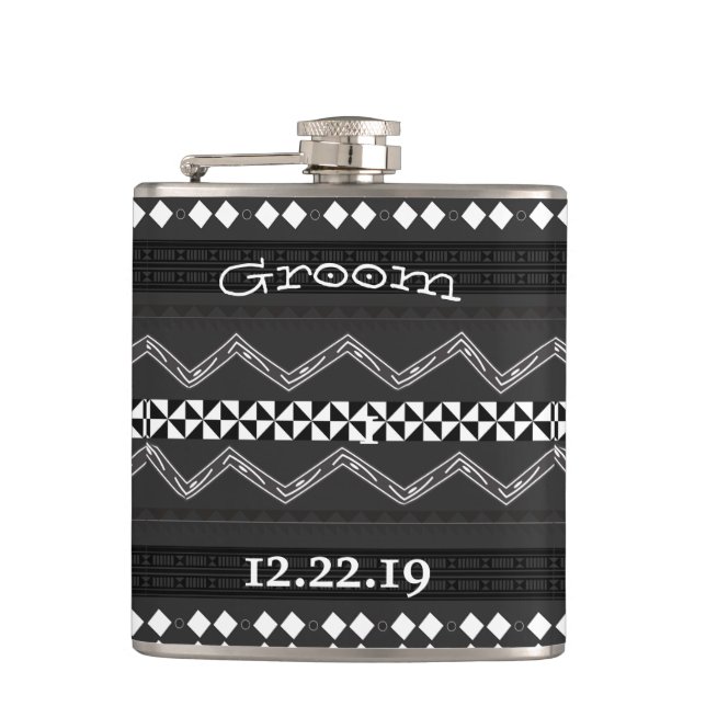 Groom Flask Mustache Flachmann (Vorderseite)