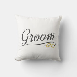 Groom Floral Mariage Calligraphie Jeu Oreiller
