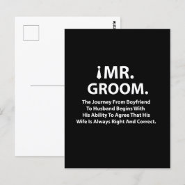 Groom Funny Quote Typografie Postkarte