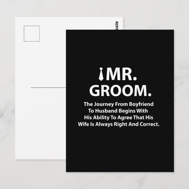 Groom Funny Quote Typografie Postkarte (Vorne/Hinten)