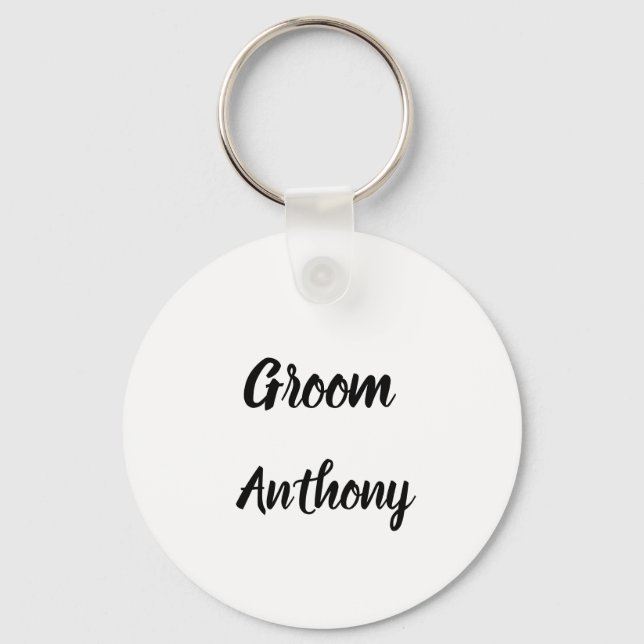 Groom Geschenk Individuelle Name Hochzeit Schlüsselanhänger (Vorderseite)