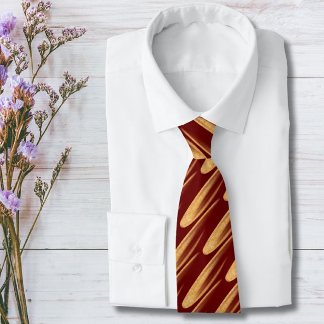 Groom Gold und Dark Red Wedding Neck Tie Krawatte (Von Creator hochgeladen)