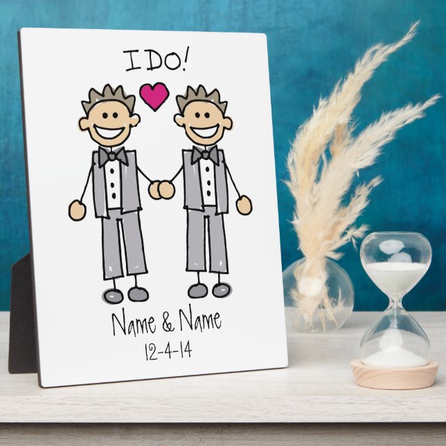 Groom Groom I Do Personalisiert Wedding Fotoplatte (Seite)