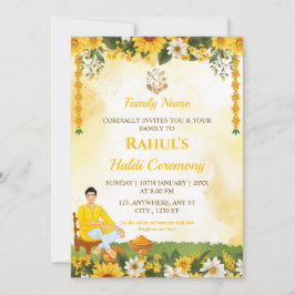 Groom Haldi Ceremony Invitation Card