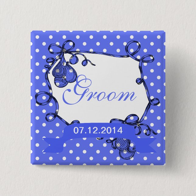 Groom-Hochzeitsknopf Button (Vorderseite)