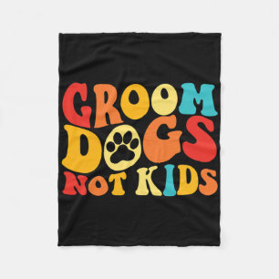 Groom Hunde Kids Funny Hunde Niedlich Meme Groovy Fleecedecke