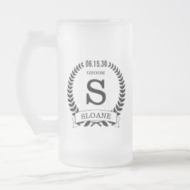 Groom Initial Mattglas Bierglas