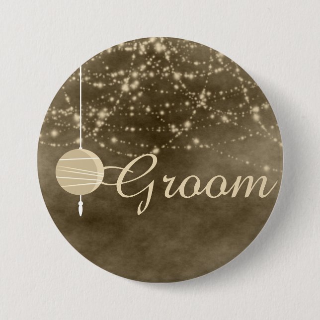 Groom Ivory Lanterns Button (Vorderseite)