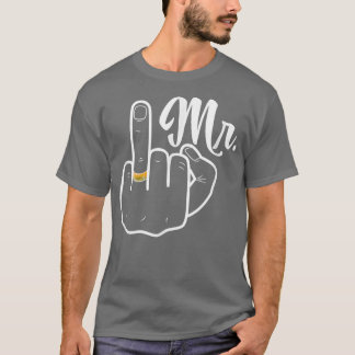 Groom Just Married Wedeymoon Ring Finger H T-Shirt