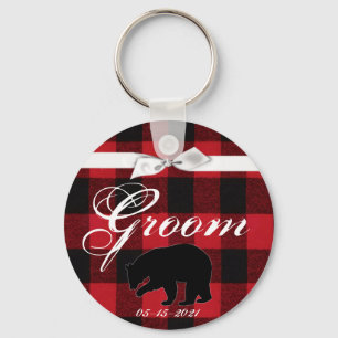 Groom Key Kette Red Buffalo Kariert Bären Schwarz Schlüsselanhänger