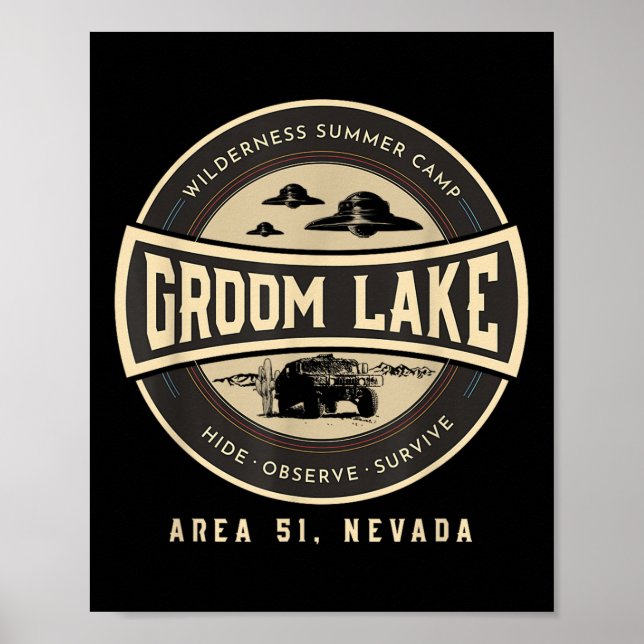 Groom Lake Summer Wilderness Camp - Funny Area 51 Poster (Vorne)
