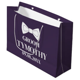 Groom Lila Elegante Moderne Geschenke Hochzeit Große Geschenktüte