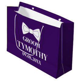 Groom Lila Elegante Moderne Geschenke Hochzeit Große Geschenktüte