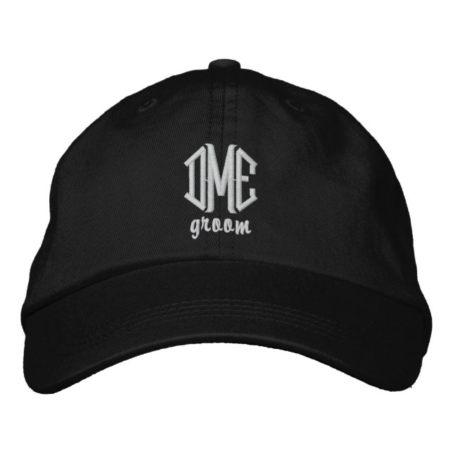 Groom Mariage Personnalisé Monogramme Casquette de (Devant)