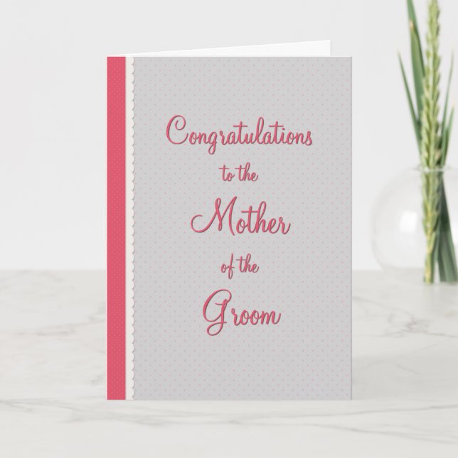 Groom Mother’s Pink Polka Lace Karte (Vorderseite)
