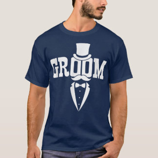 Groom Mustache Hat Wedding Bachelor Party Husband T-Shirt