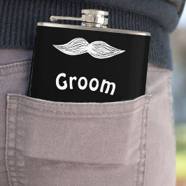 Groom Mustache Hipster Wedding Flachmann
